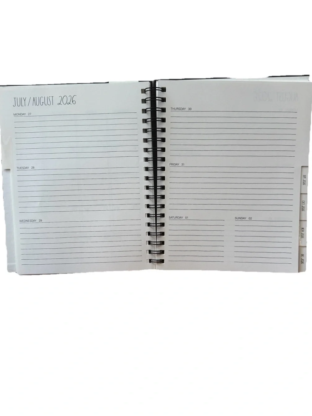 Rae Dunn 2027 PLANNER Hard Cover Spiral 17 months Planner Ivory 10x8”